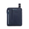 borsello porta ipad con doppia tasca blue square piquadro blu