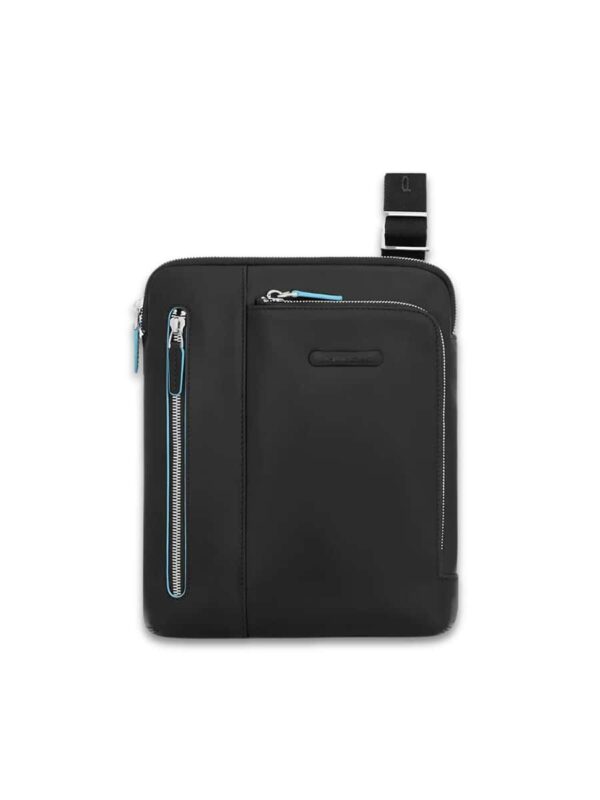 borsello porta ipad con doppia tasca blue square piquadro nero