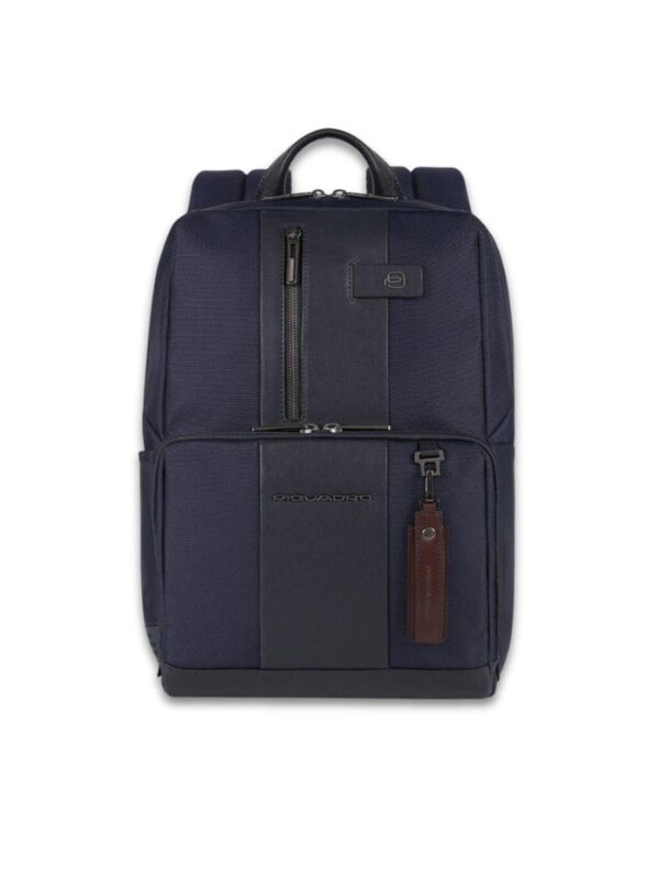 zaino porta computer in tessuto brief piquadro blu