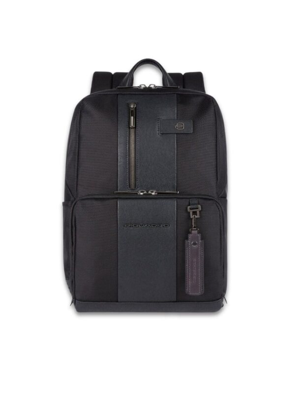 zaino porta computer in tessuto brief piquadro nero