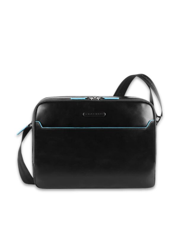 tracolla crossover a due scomparti blue square piquadro nera