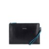 pochette sottile blue square piquadro nera