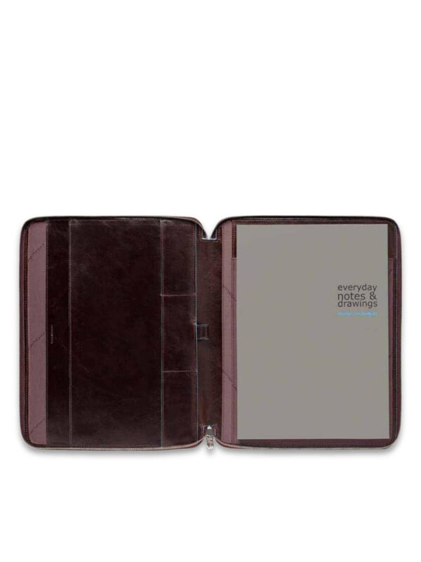 portablocco a4 blue square piquadro mogano