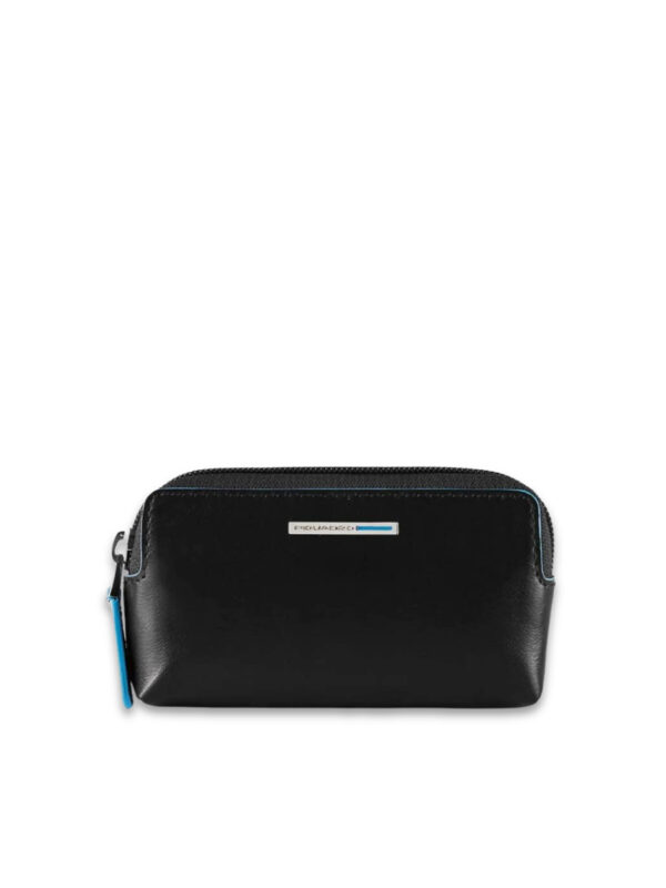 Portachiavi con Zip Piquadro in Pelle nero