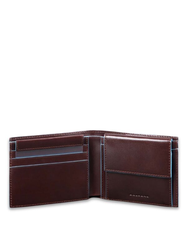 Portafoglio Compatto Uomo Piquadro in Pelle Mogano