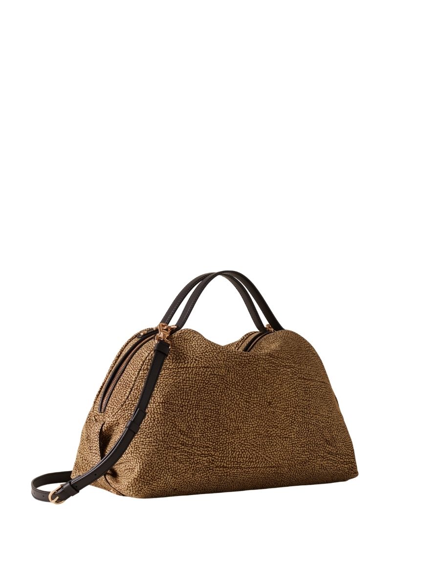 Borbonese Sexy – Borsa Medium in agnello smerigliato stampa Op - immagine 2