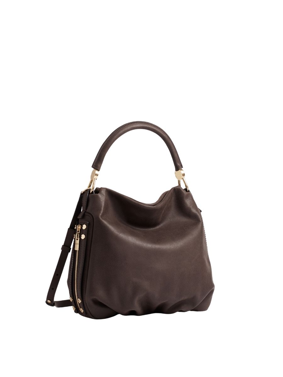 Borbonese Bice – Borsa hobo Small in vitello effetto nabuk - immagine 2