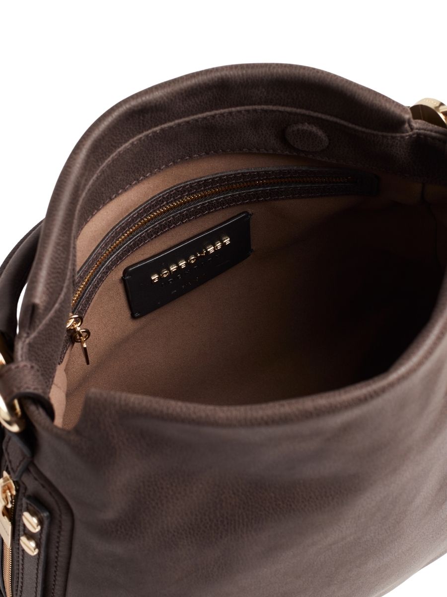 Borbonese Bice – Borsa hobo Small in vitello effetto nabuk - immagine 3