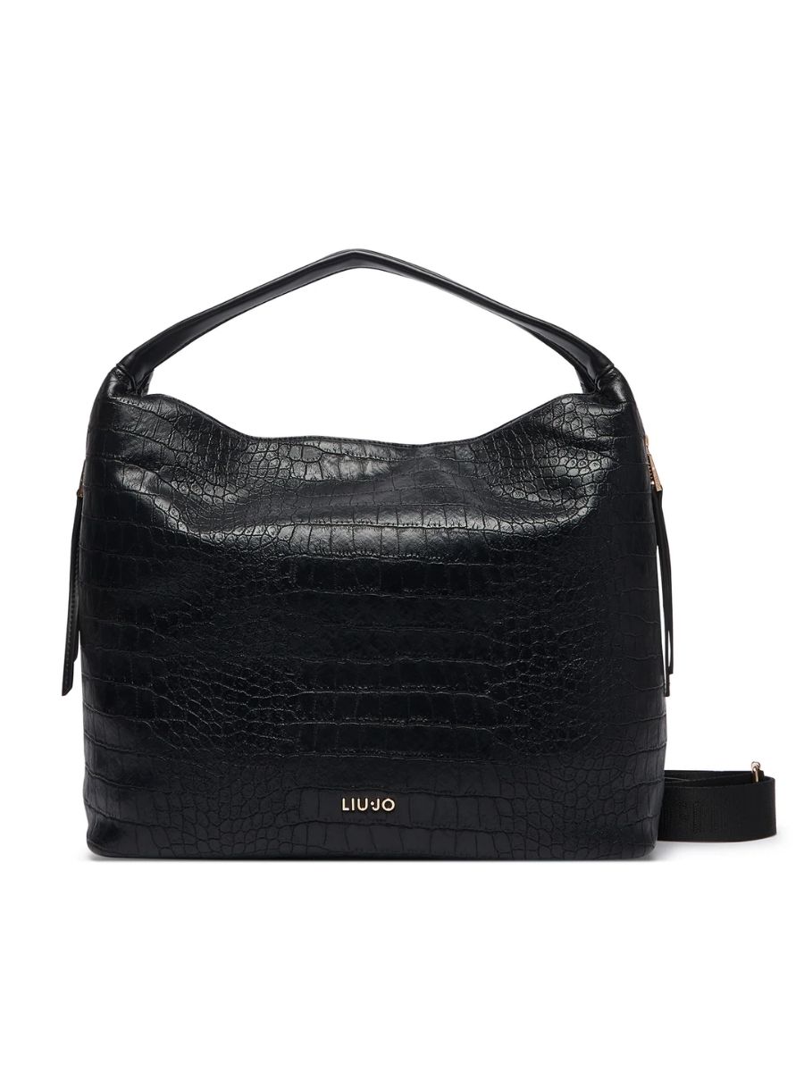 Tote Bag Grande Liu Jo Effetto Cocco Nero - immagine 5