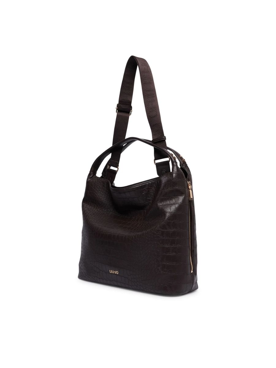 Tote Bag Grande Liu Jo Effetto Cocco Nero - immagine 3